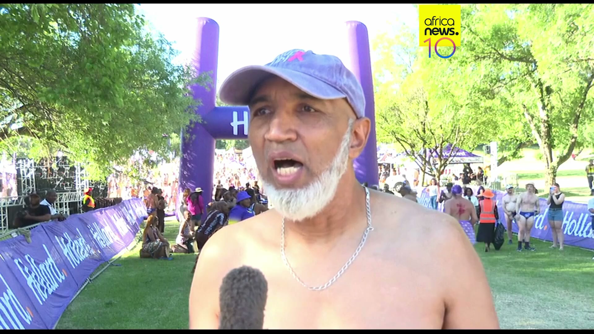 Johannesburg men run in purple briefs to raise prostate cancer awareness