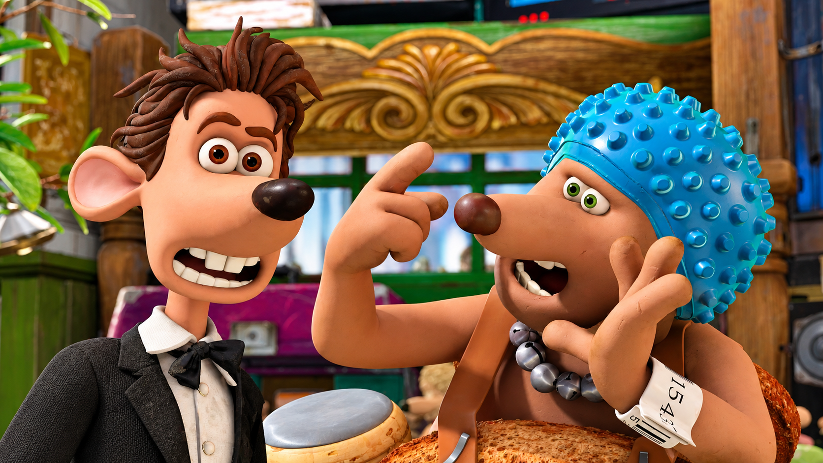 A pampered pet wakes up in the sewer in Flushed Away (2006)