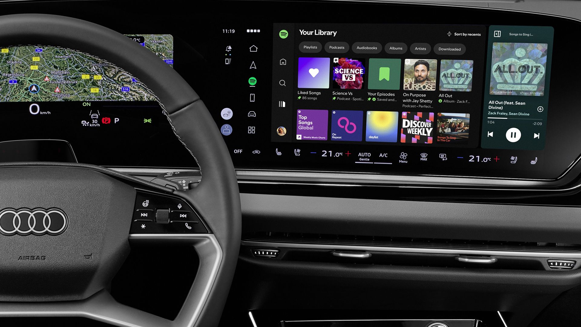 Audi's native Spotify app brings the desktop experience inside the car