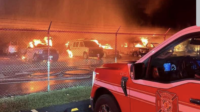 Waldorf fleet fire wipes out 27 work trucks behind Verizon site