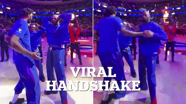 Joel Embiid and LeBron James create a viral handshake