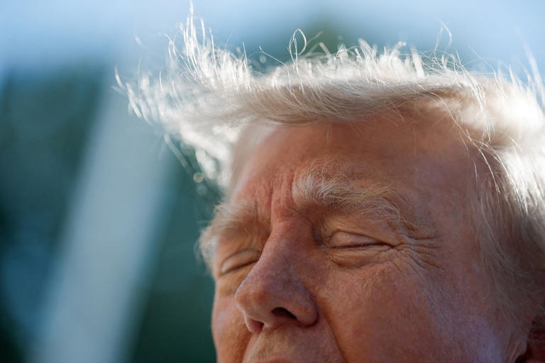 Trump displays wild hair after latest makeover