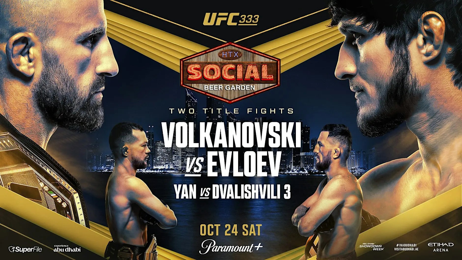 Two world championship fights headline UFC 333 in Abu Dhabi
