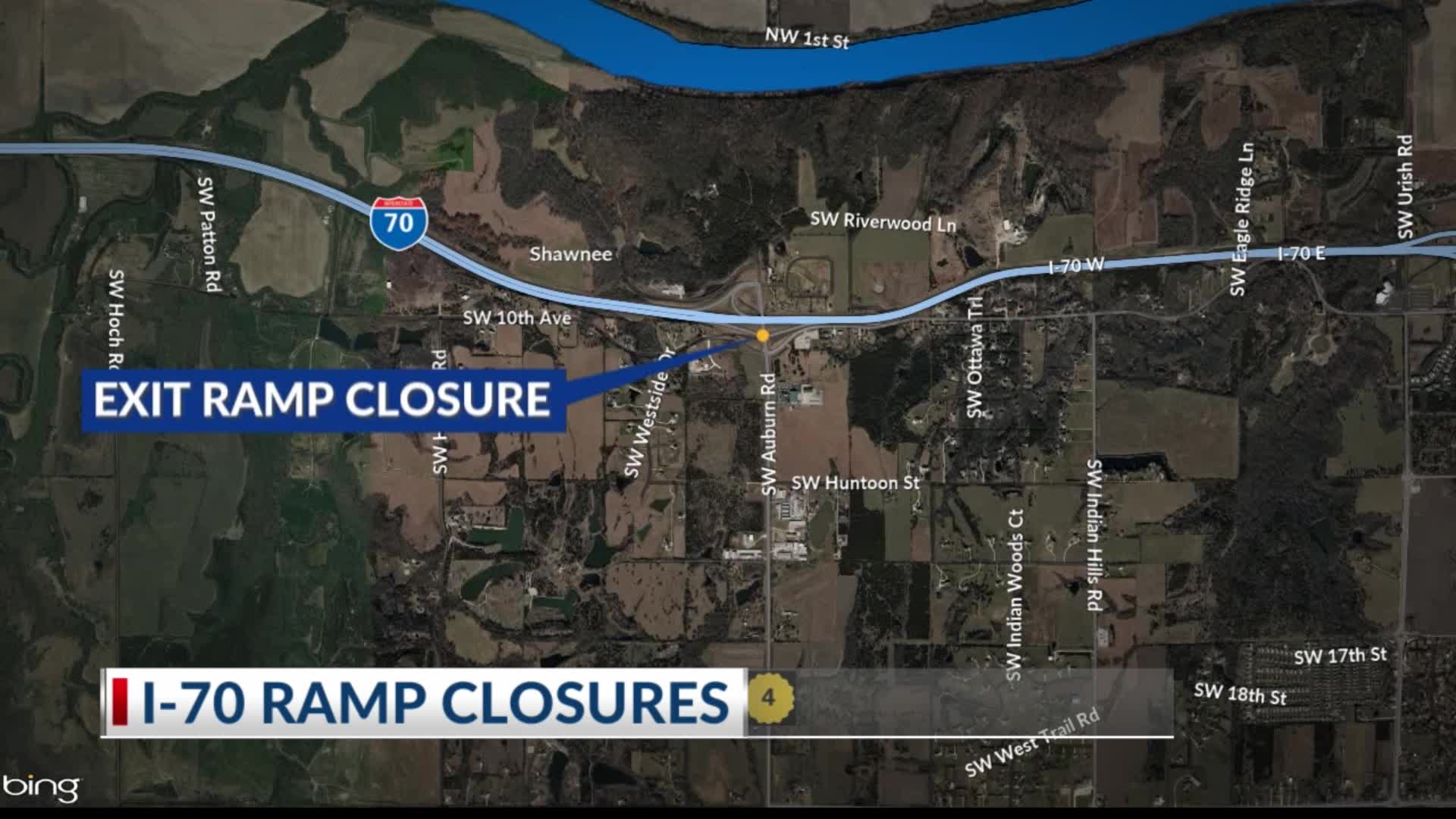 Multiple I-70 ramps to close near Topeka: KDOT