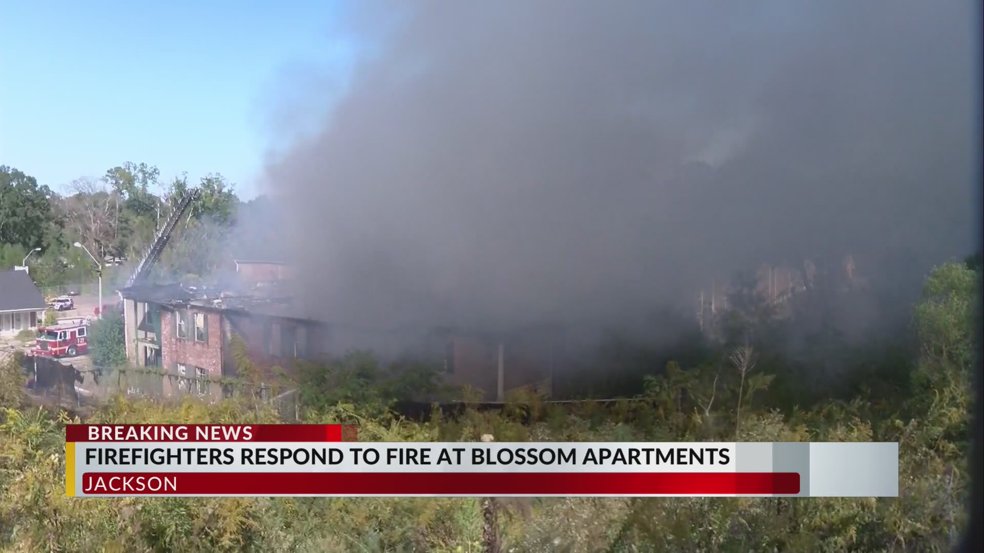 Firefighters respond to fire at old Blossom Apartments