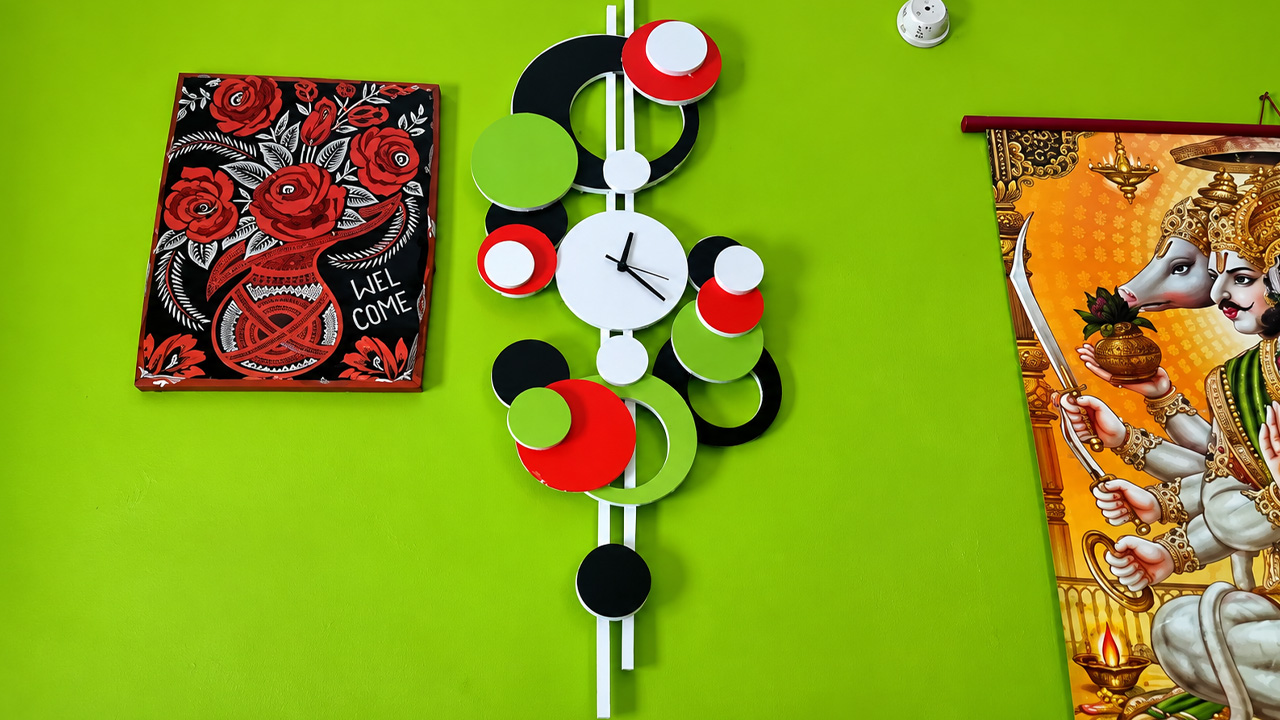 Stunning colorful paper flower clock upcycling craft idea