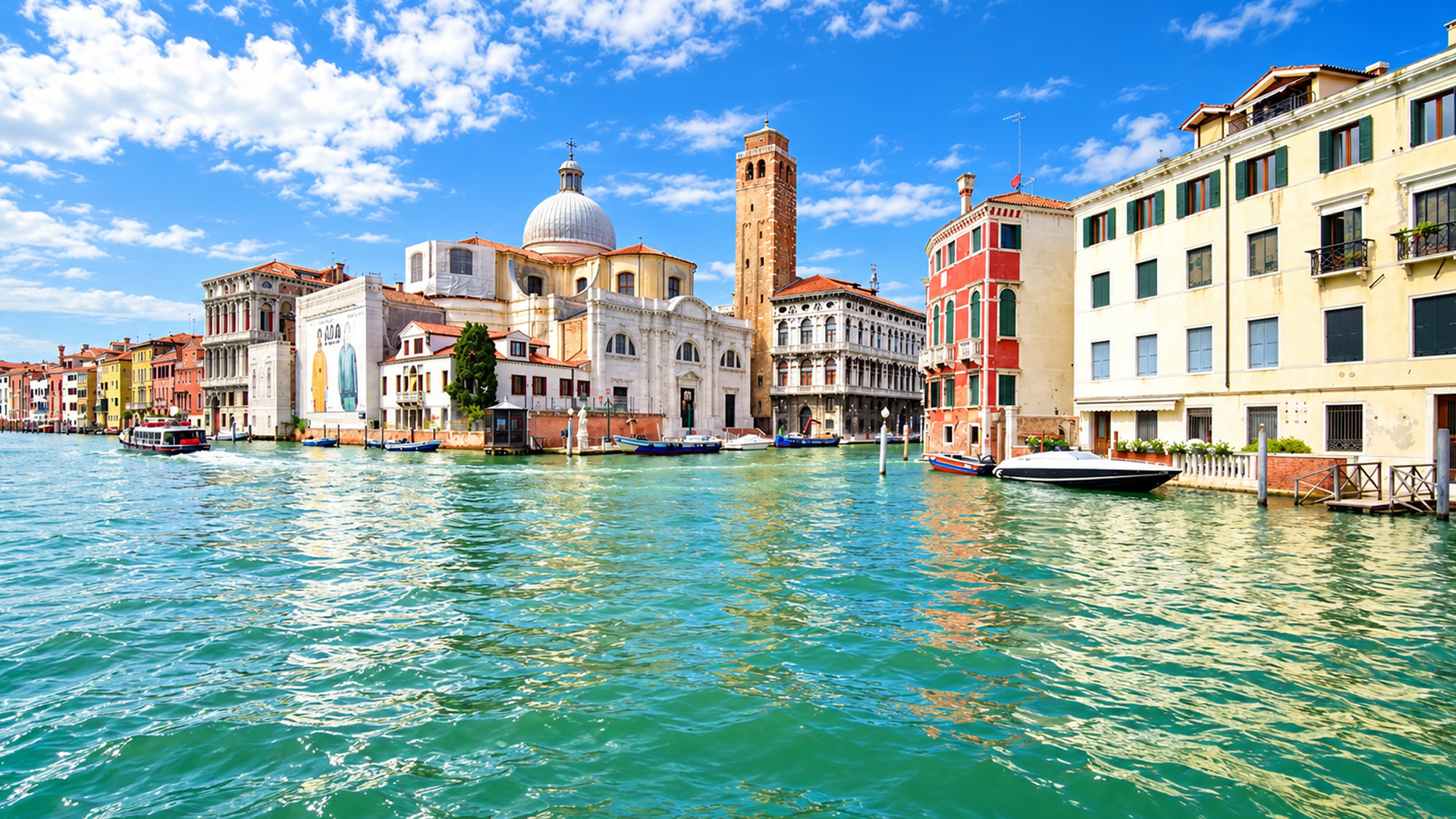 Historic Venetian architecture along Italy's Grand Canal (4K)