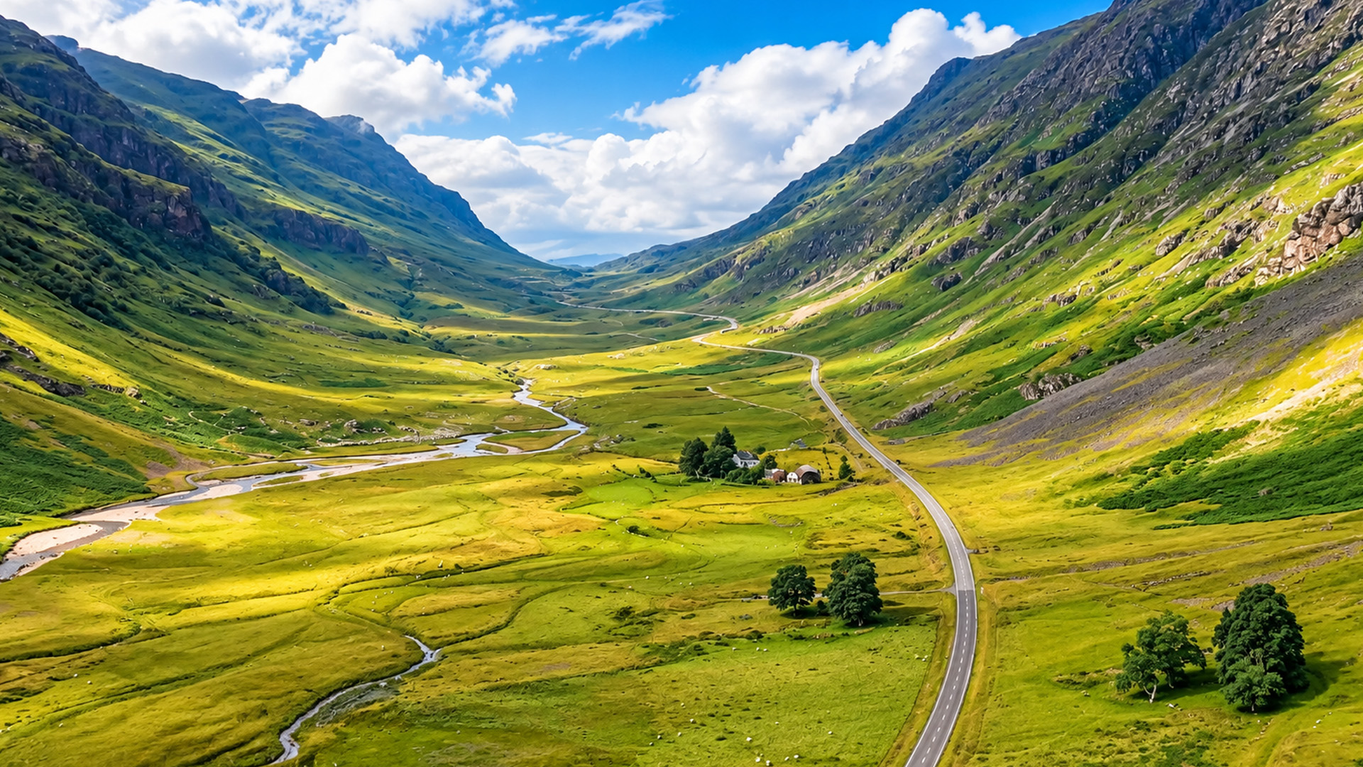 A tiny house surrounded by Scotland's giant mountains