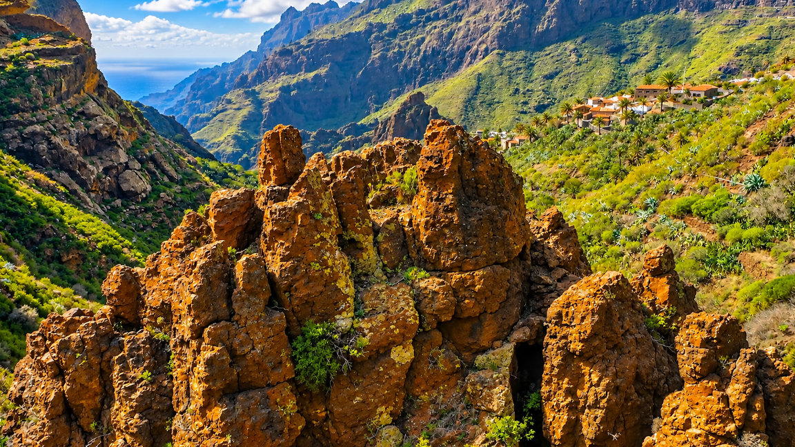 Exploring a stunning mountain valley surrounded by towering rocky peaks