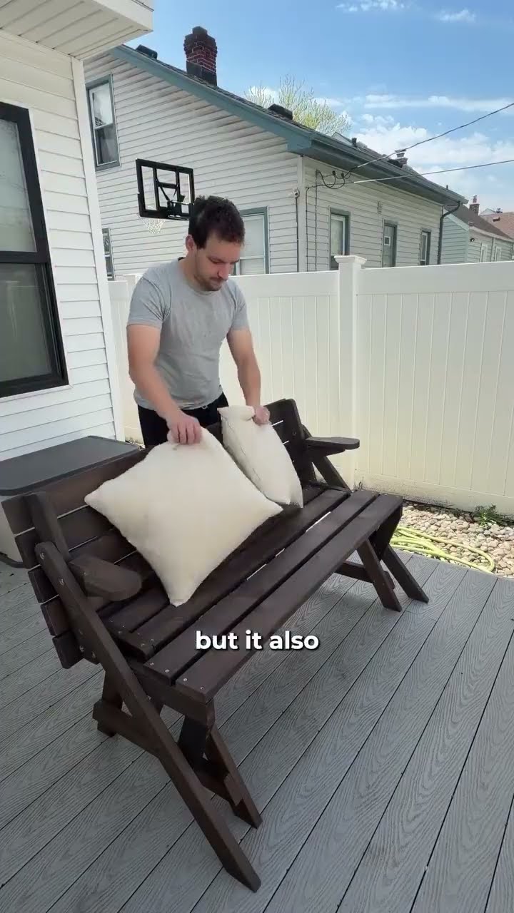 I tested a bench that converts into a picnic table