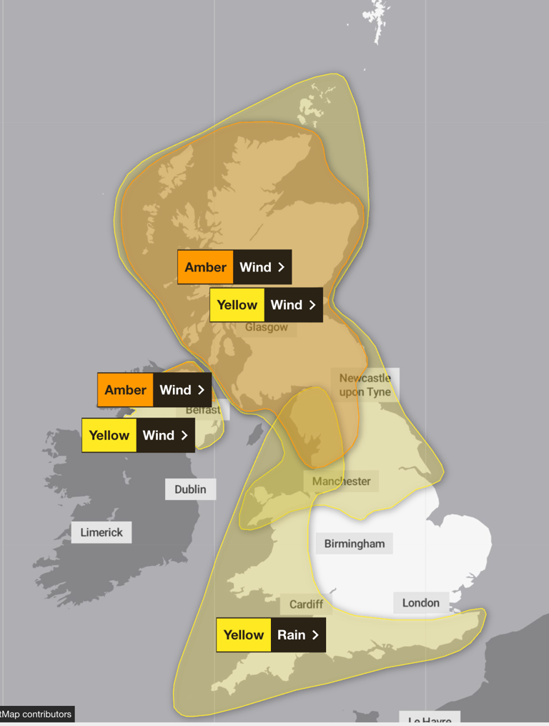 Storm Boelo latest: ‘Danger to life’ warnings issued for 80mph winds