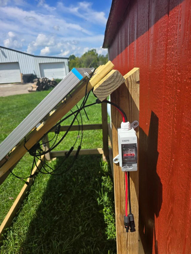 A build for a four-panel solar setup hit a delay, and extra parts ...