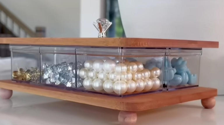 DIYer turns 2 Dollar Tree cutting boards into gorgeous countertop storage