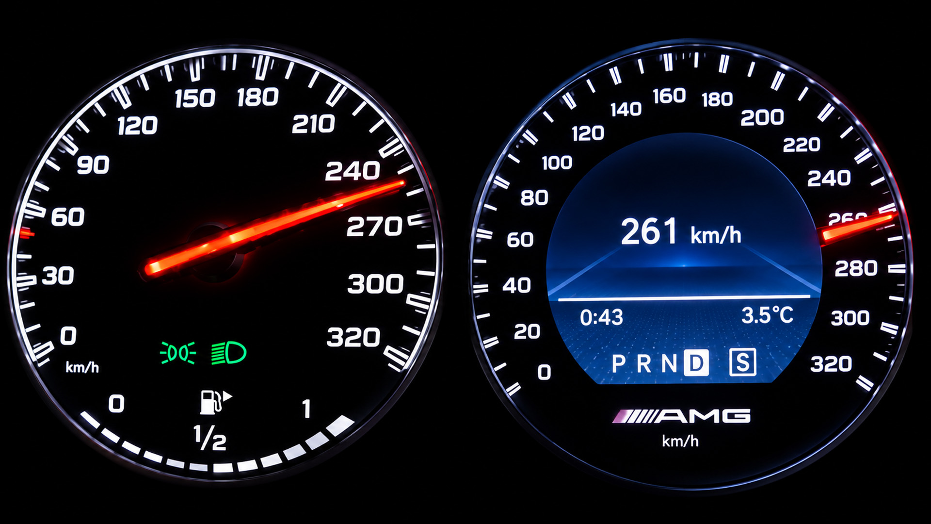 Which Mercedes C63 AMG reaches 250 km/h faster?