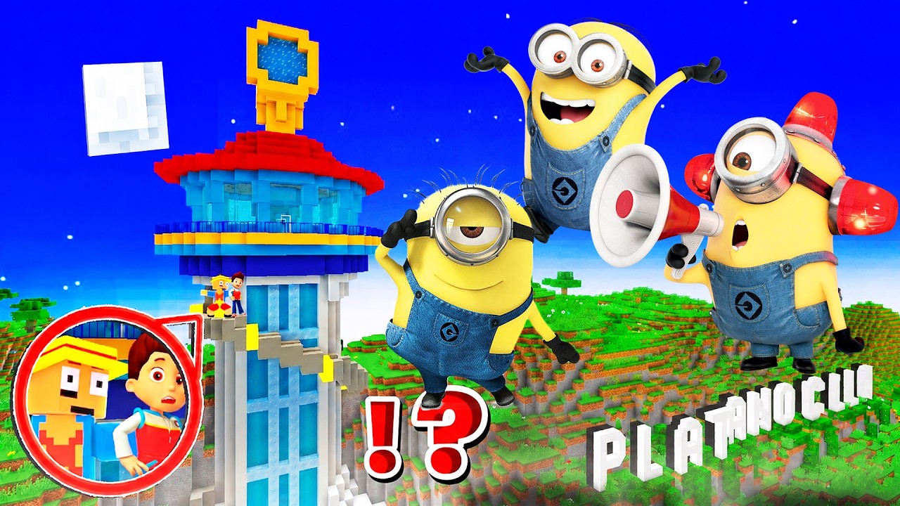 Minion gigantes destruyen la torre de la Paw Patrol en Minecraft 😱