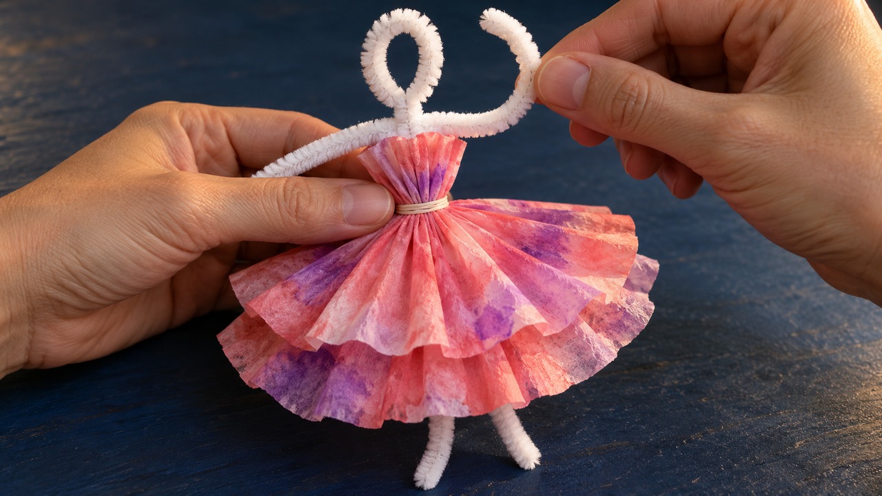 How to make colorful coffee filter dancers