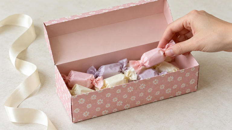 How do you fold a paper box for small treats?