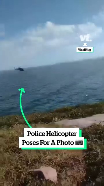 Police helicopter poses for photo