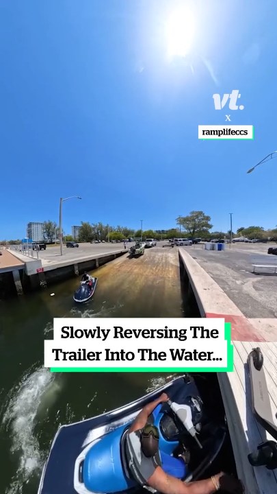 Boat slides off trailer too early