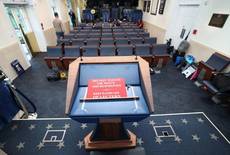 Trump says he may move White House press corps