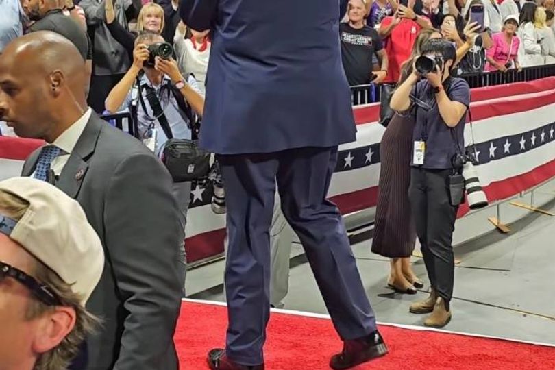 Trump dubbed 'more machine than man' as new images send leg brace and ...