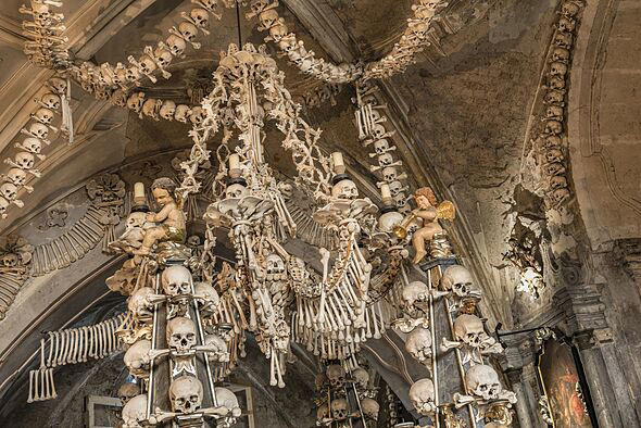 Inside the eerie 626-year-old chapel decorated with the bones of 40,000 ...