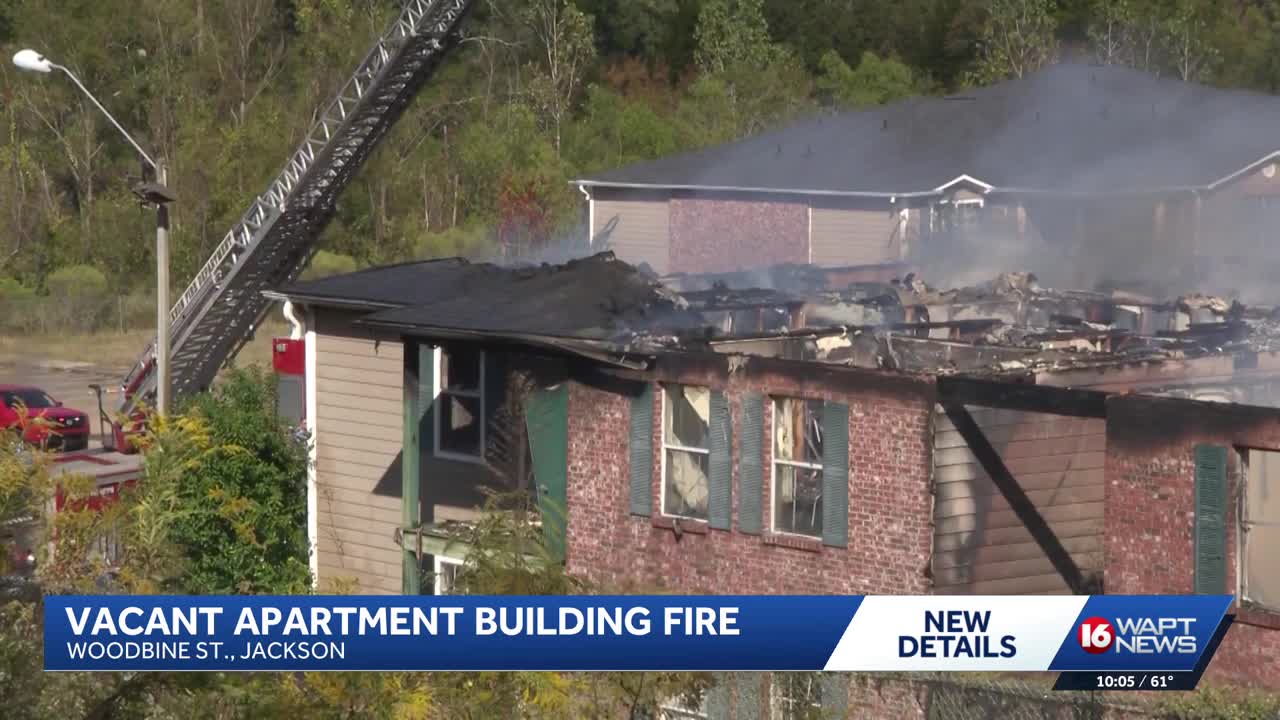 Large fire erupts at evacuated Jackson apartment building