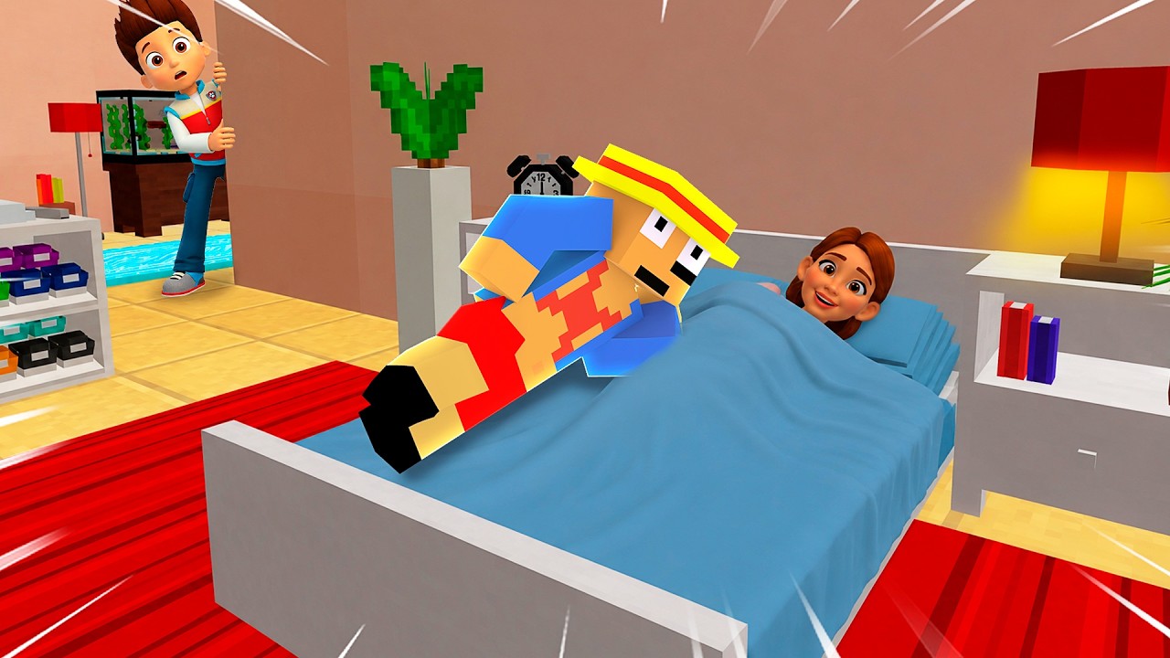 Ryder de Paw Patrol me pilla en la cama con su mamá en Minecraft 😳