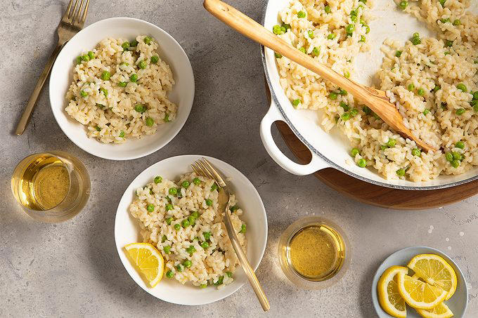 Pea risotto