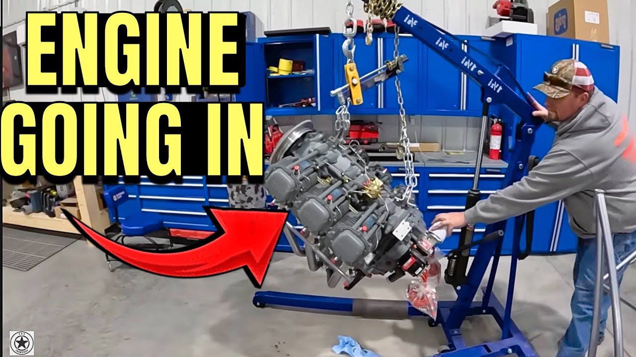 We built a paint booth… then hung a brand-new engine