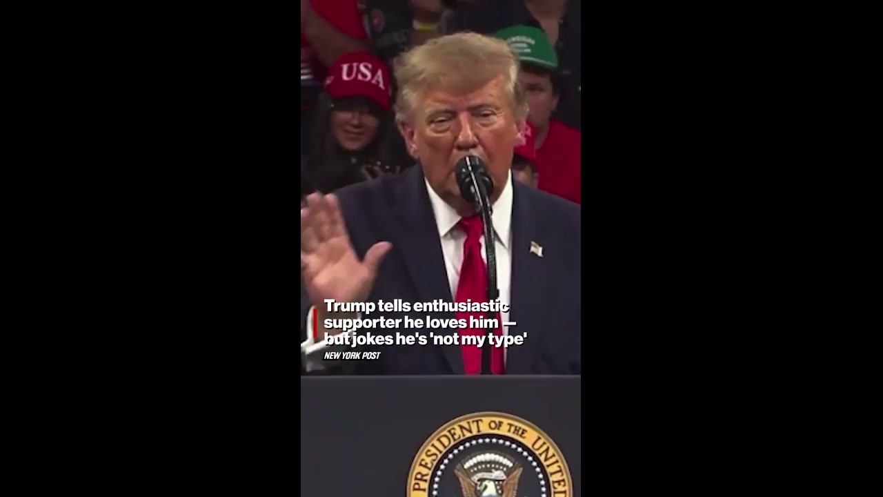 Trump tells enthusiastic supporter he loves him
