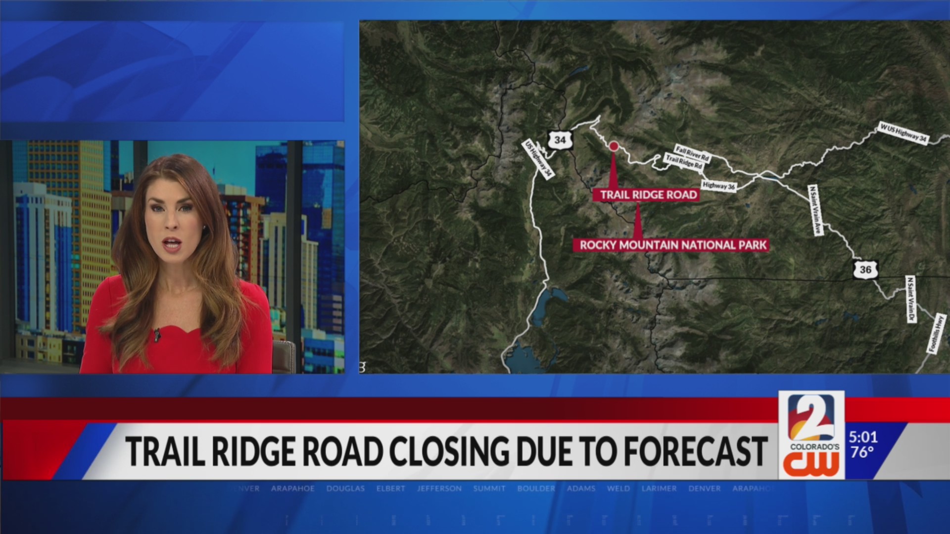 Trail Ridge Road closed due to forecasted weather