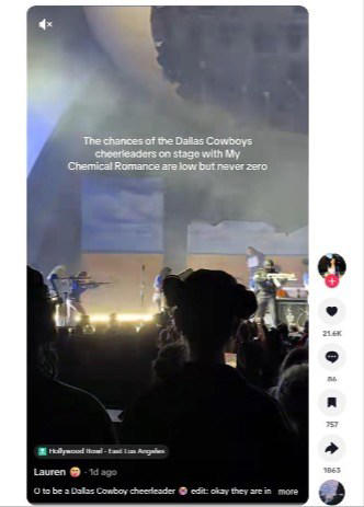 Dallas Cowboys cheerleaders slap My Chemical Romance with legal papers ...