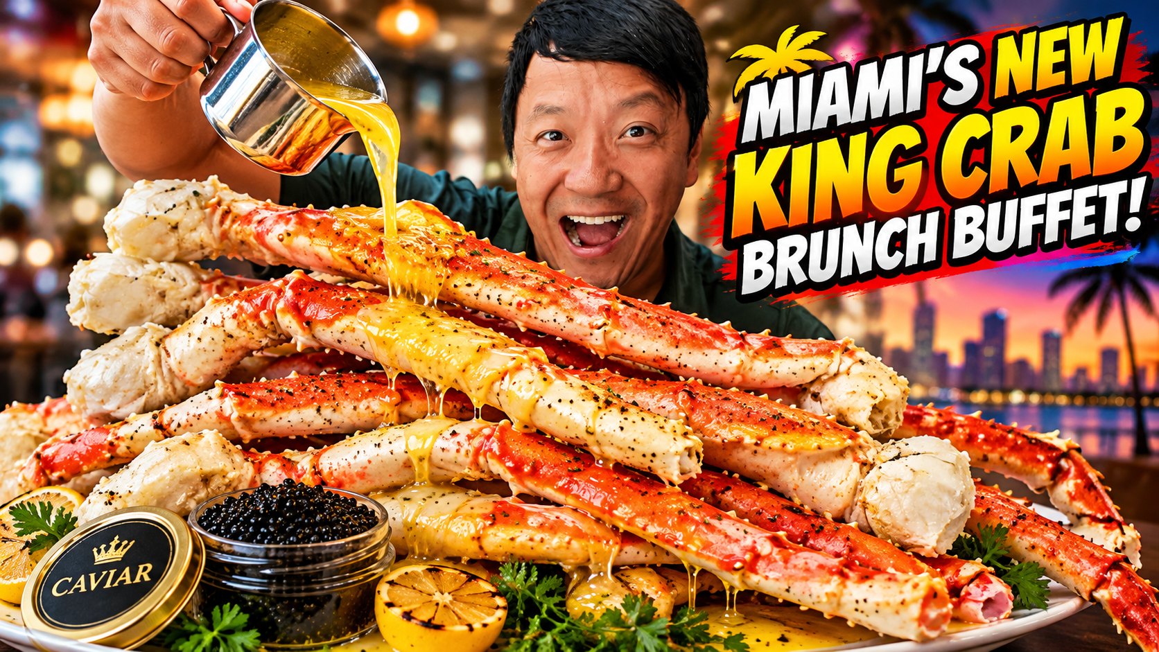 I tried the new all you can eat king crab brunch + caviar in South ...