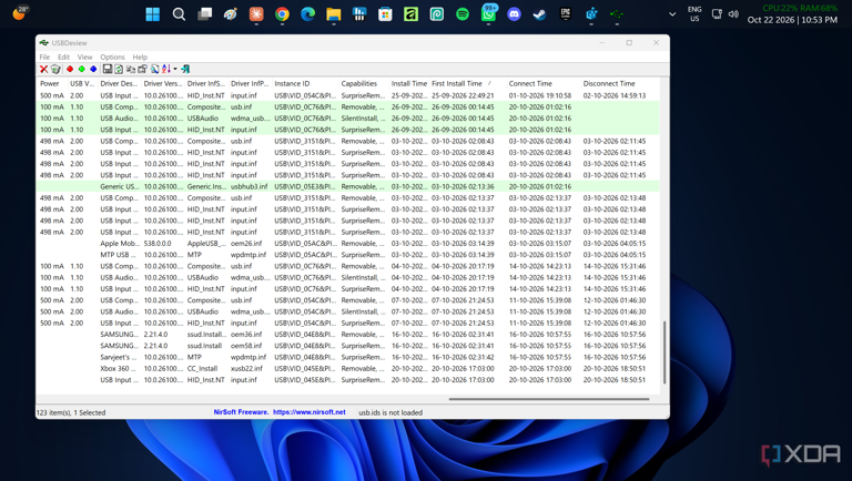 Windows remembers every USB device you've plugged in, and checking your ...