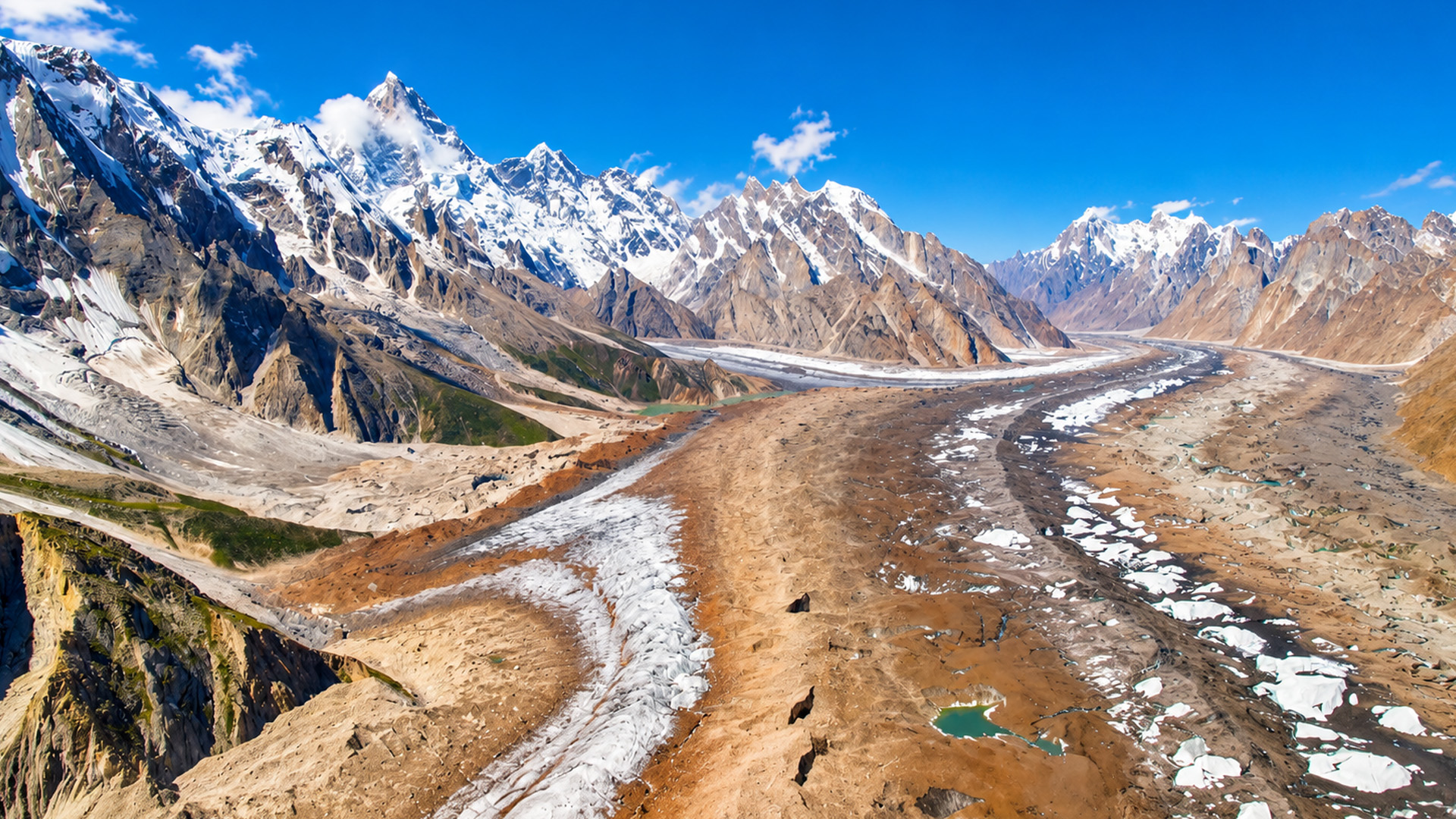 Why does this glacier look like a rocky river?
