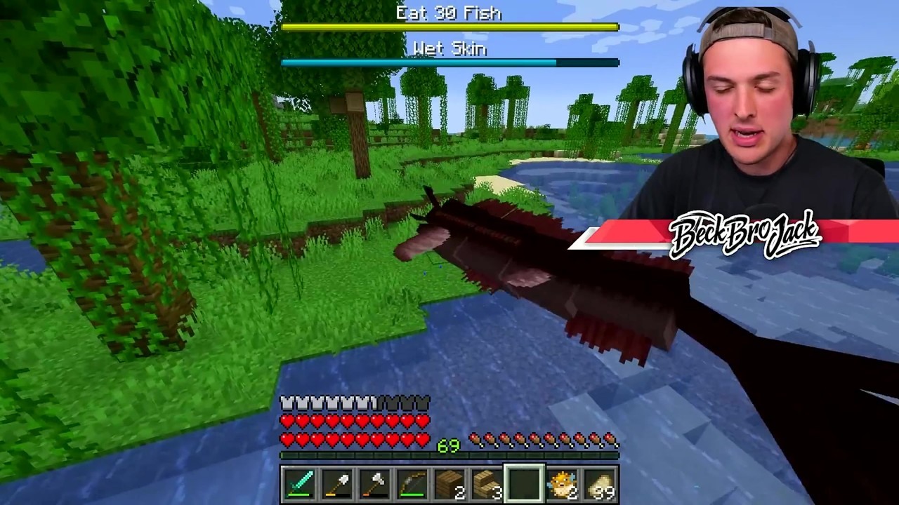 BeckBroJack morphs into the Bloop in Minecraft