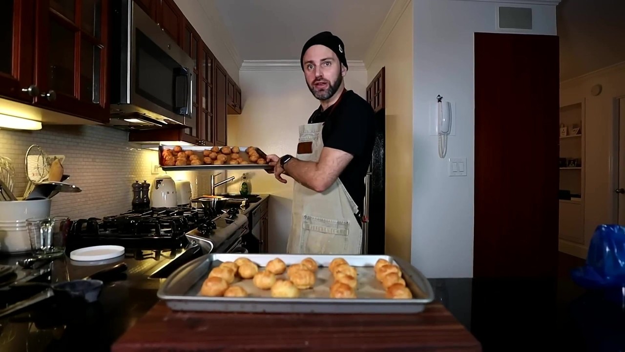 Jamie builds Julia Child’s 70-cream-puff croquembouche