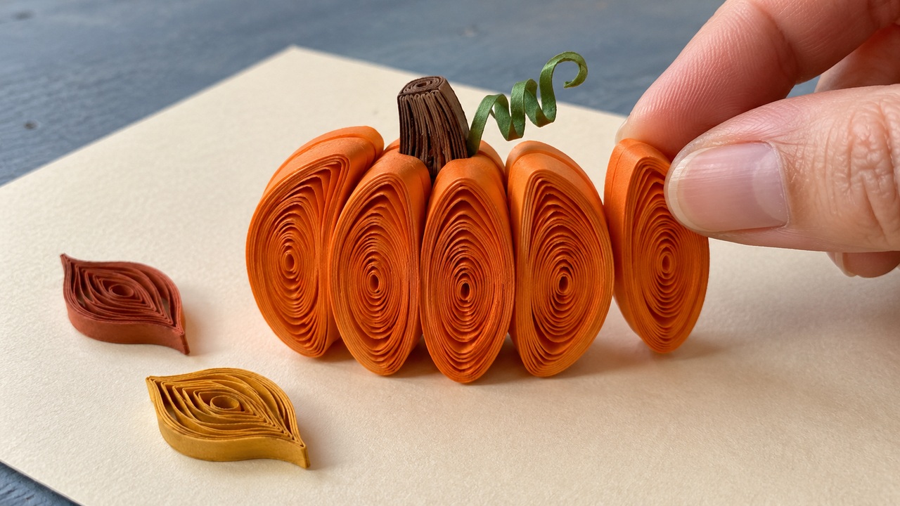 How do paper strips become little fall decorations?