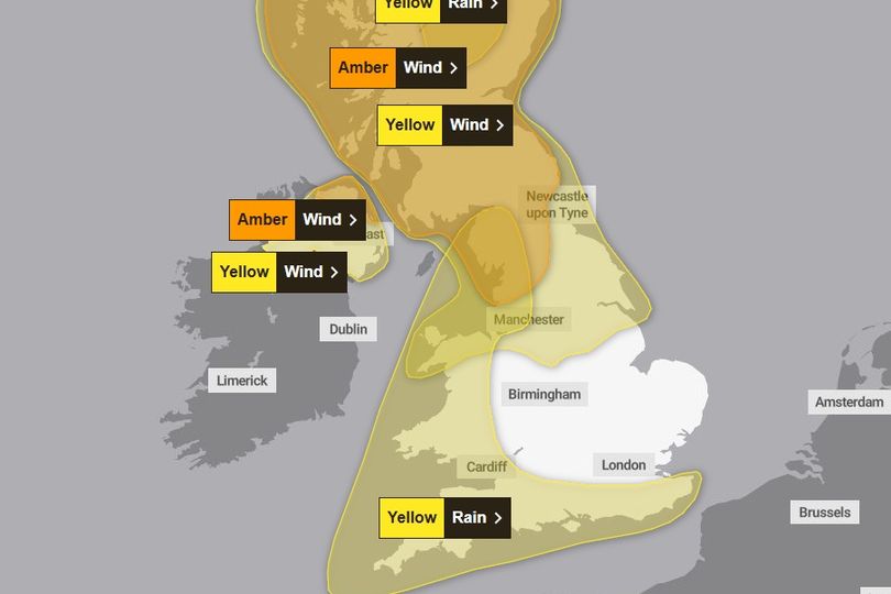 Met Office upgrades wind weather warning to amber in parts of Lancashire