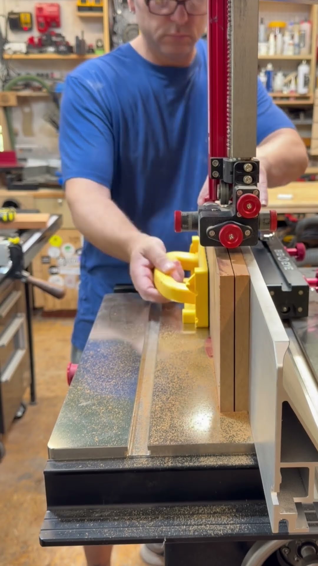 Using the Microjig FitFinder and a bandsaw to get bookmatched panels # ...