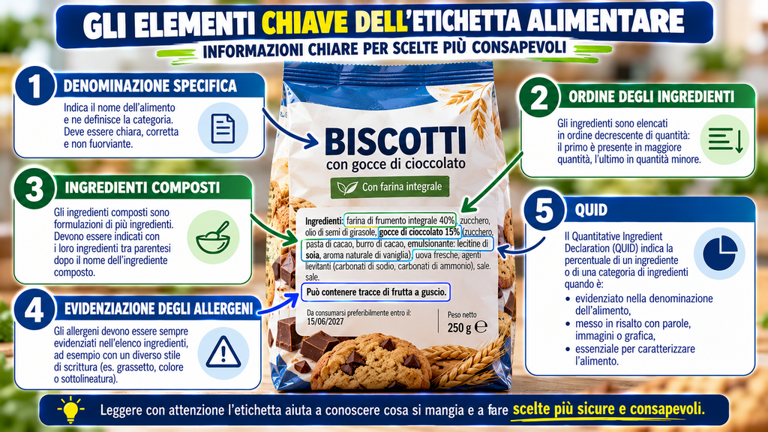 Elenco ingredienti: ordine, QUID e informazioni in etichetta