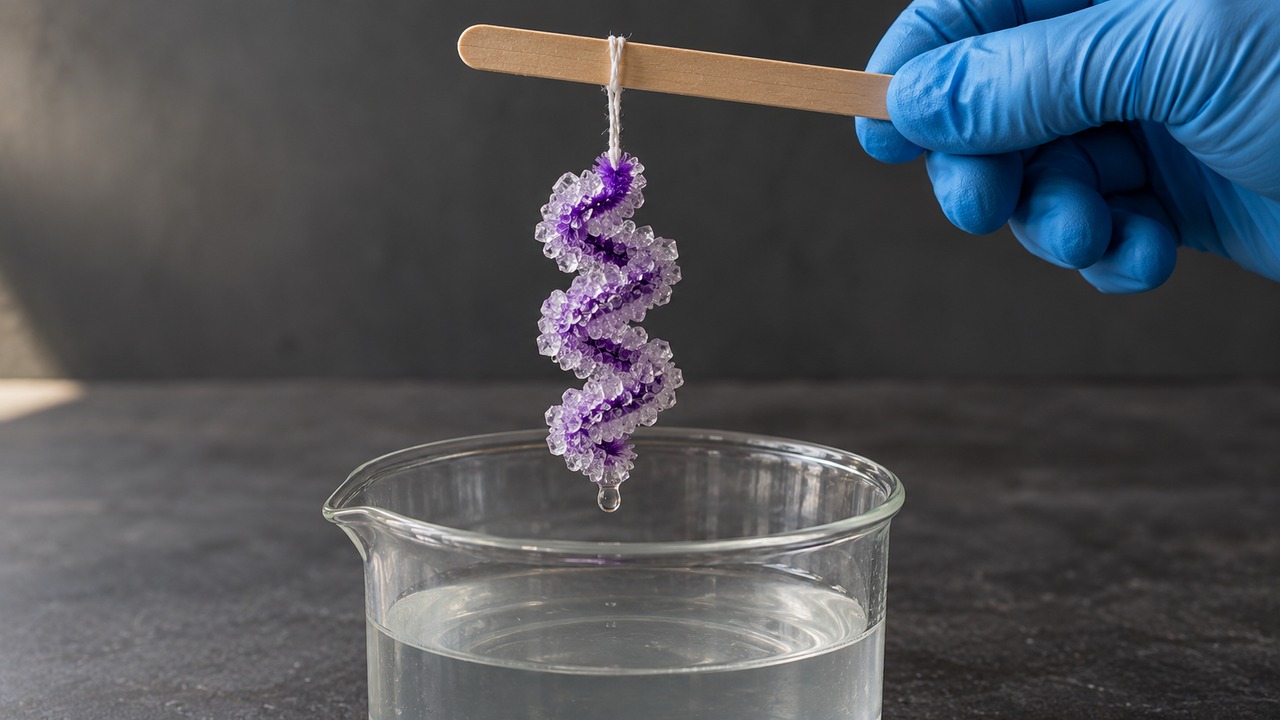 How do borax crystals grow on ordinary pipe cleaners?