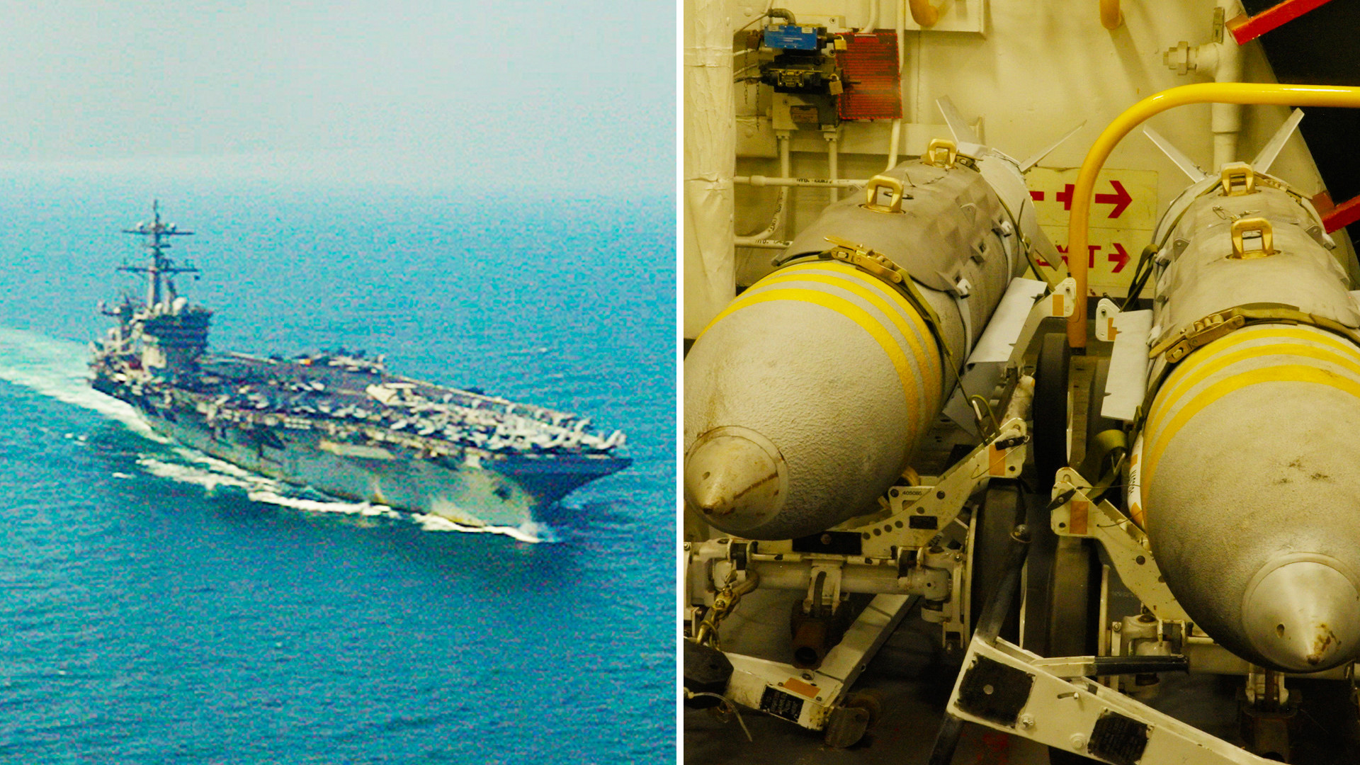 Aboard USS George Washington as it rearms for possible Iran strikes