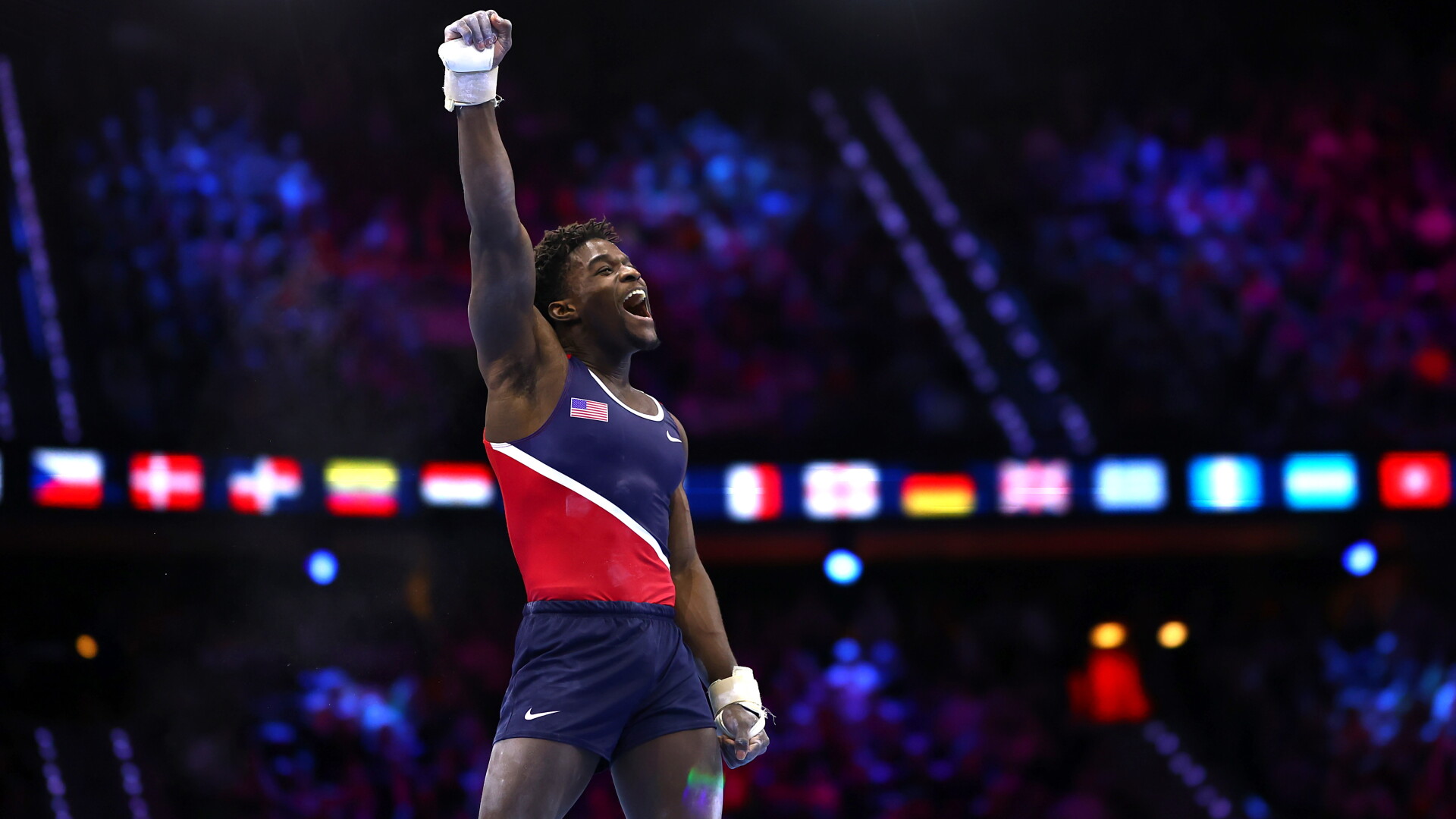 Frederick Richard wins gymnastics world title on floor exercise after ...