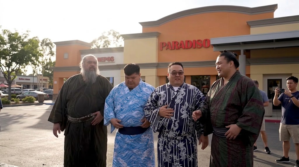 Sumo wrestler eats more than 14 pounds at an all-you-can-eat buffet