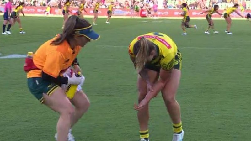 Jillaroos star's World Cup over after awful injury sight