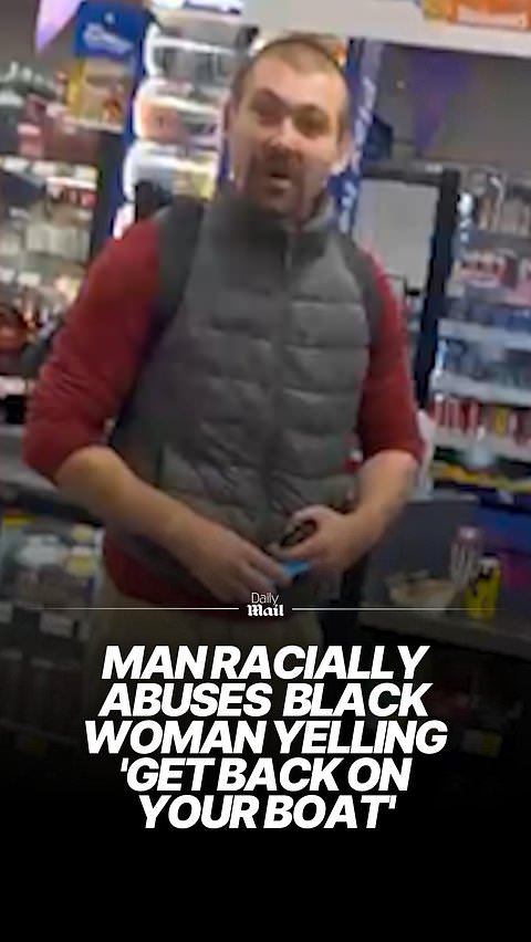 Man racially abuses black woman yelling 'get back on your boat'