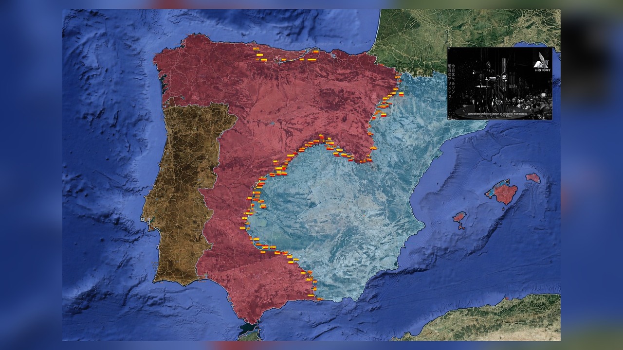 Google Earth maps Spain's division during the Spanish Civil War