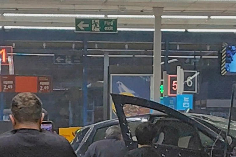 Man dies after car ploughs into Lidl supermarket with children left ...